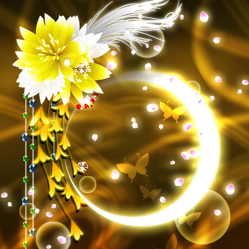 和風壁紙きせかえ　黄金菊花 logo