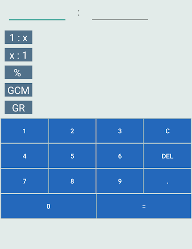 Android application Ratio Calculator screenshort