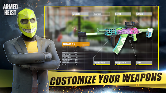 Armed Heist: Shooting gun game v2.4.12 MOD APK (Immortality/Pass Activated) Free For Android 8