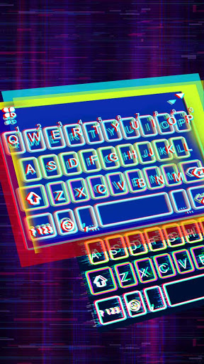 Cool Neon Glitch Keyboard Back Screen 2