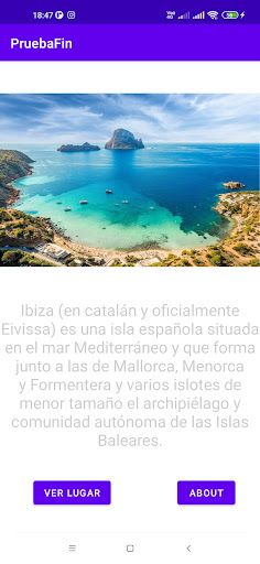 Android application IbizApp screenshort