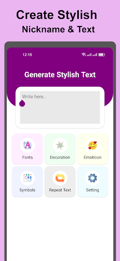 Android application Stylish Nickname Generator screenshort