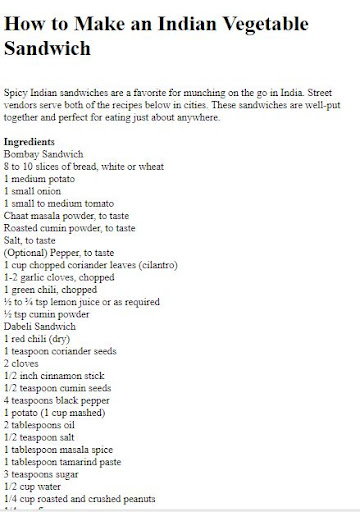 Sandwich Recipes Guide Screen 2