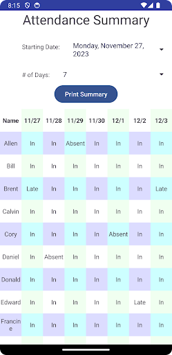 Student Centered Class Asst. Screen 2