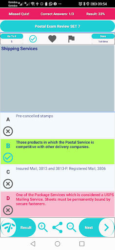 Postal Exam Review Screen 3