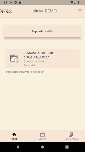 Clínica Planas Patient Portal Screen 2