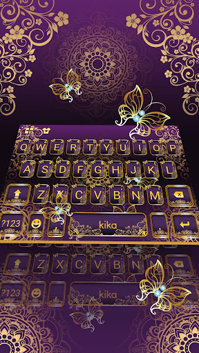 Android application Golden Luxury Butterfly Keyboa screenshort