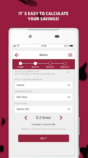 Hardox® WearCalc Screen 2