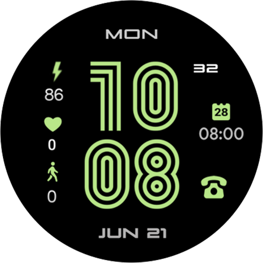 Digital Basic 1 12/24H Wear OS logo