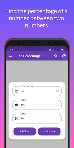 Percentage Calculator Screen 2
