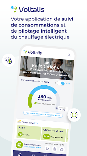 Android application MyVoltalis – Pilotage Élec screenshort