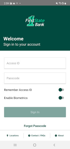 Android application FirstState Bank Mobile screenshort