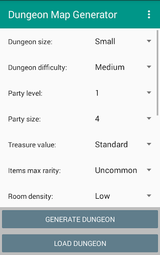 Android application Dungeon Map Generator screenshort