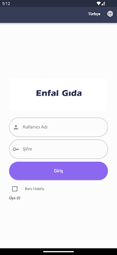 Android application Enfal Gıda screenshort