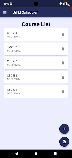 UiTM Scheduler Screen 2