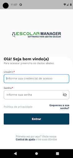 Android application Escolar Manager Serviços screenshort