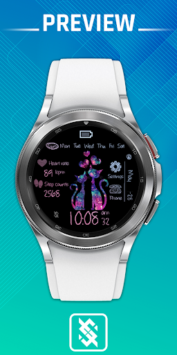 Android application BFF20- Neon Art Cat Couple screenshort