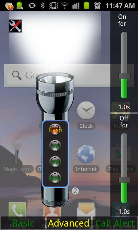 Android application Magic Flashlight & Call Alert+ screenshort