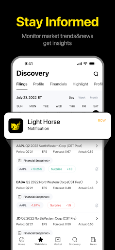 Android application Light Horse: Stock Trading screenshort