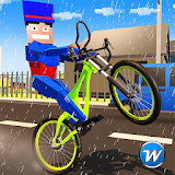 Blocky Cops Police Bicycle icon