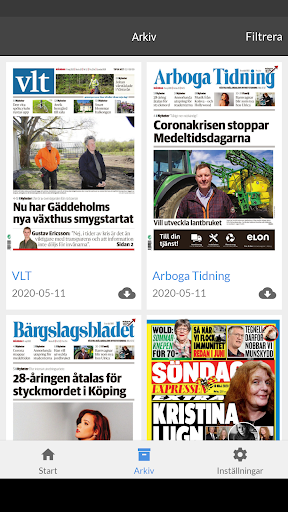 Arboga Tidning e-tidning Screen 2