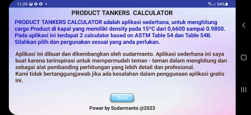 Product Tankers Calc Screen 2
