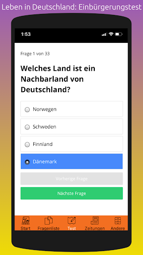 Einbürgerungstest: Leben in DE Screen 3