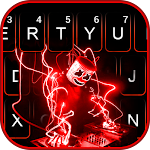 Cover Image of Download Neon Red Cool Dj Keyboard Them  APK