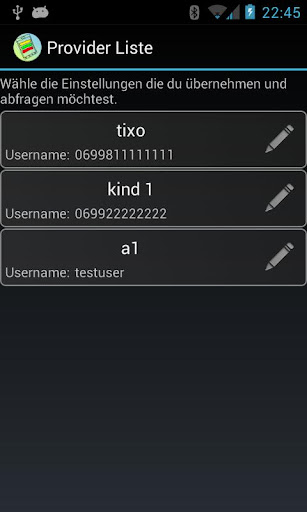 Handy Tarif Status Screen 3