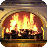 Stone fireplace. LiveWallpaper icon