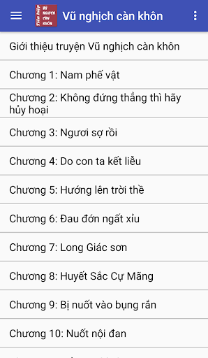 Android application Vu nghich can khongTien hiep screenshort