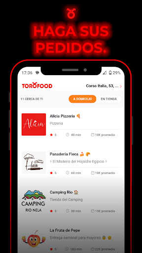Android application TOROFOOD® screenshort