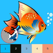 Fish Color By Number, pixel fish coloring