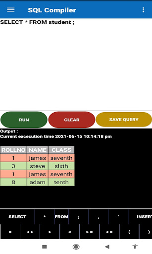 SQL Compiler Screen 2