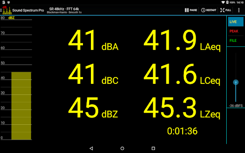 Sound Spectrum Pro Bildschirmfoto