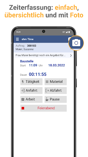 Android application shm Time - Zeiterfassung screenshort