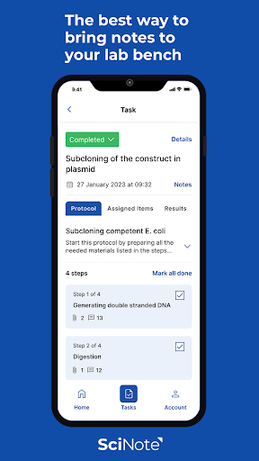 Android application SciNote screenshort