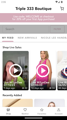 Android application Triple 333 Boutique screenshort