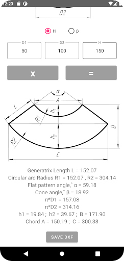 Flat pattern cone Screen 3