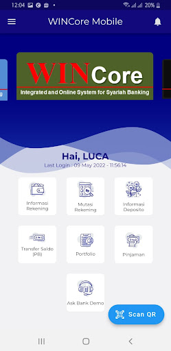Android application WINCore Mobile screenshort