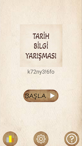 Android application Tarih Bilgi Yarışması screenshort