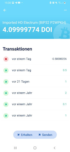 Android application DoiWallet screenshort