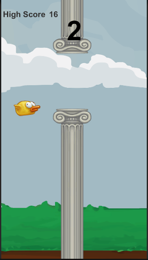 Android application Flying Birdy - A Yellow Bird screenshort