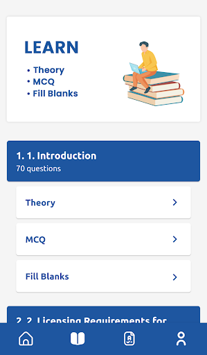 SERU test MCQ, Blanks, Theory Screen 3
