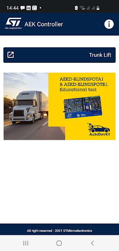 Android application AEK Controller screenshort