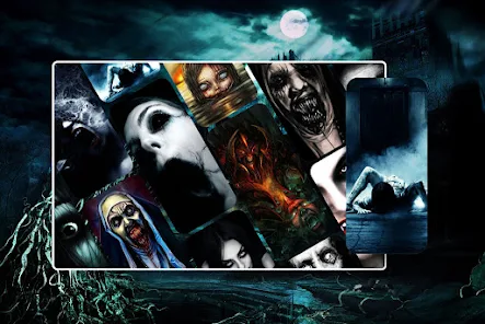 Live wallpaper Scary Face / interface personalization