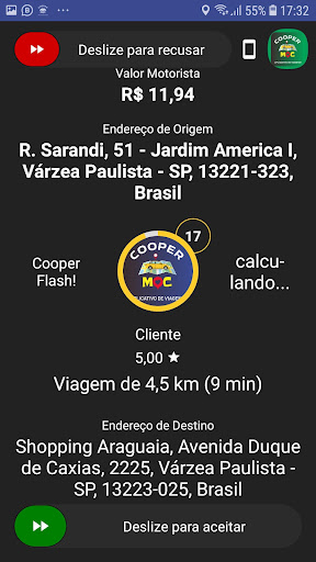 Android application COOPER MOC - Motorista screenshort