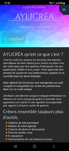 Android application AYLICRÉA screenshort