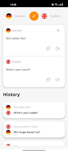 Android application Simple German Translator screenshort