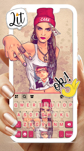 Android application Cool Punk Girl 2 Keyboard Back screenshort